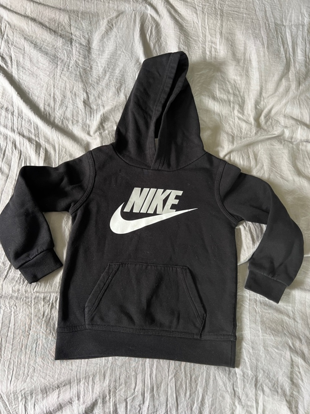 Nike Black Kids Hoodie with White Swoosh Logo